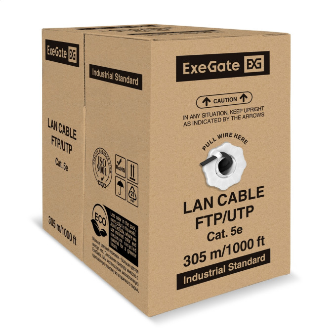 Кабель EXEGATE UTP4-C5e-CU-S25-OUT-PE-BK-305-FLUKE UTP EX301077RUS